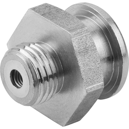 Flat Grease Nipple Straight DIN3404 D=G3/8, D1=22, Hexagon Sw=22, Stainless Steel Bright